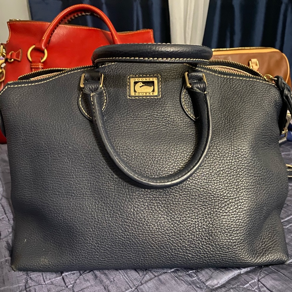 Navy coach satchel